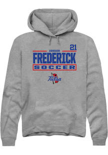 jordan frederick Tulsa Golden Hurricane Mens Graphite NIL Stacked Box Player Hood