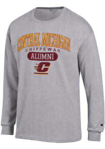 Champion Central Michigan Chippewas Grey Pill Box Alumni Jersey Long Sleeve T Shirt
