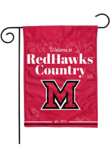 Miami RedHawks Double Sided Garden Flag - White