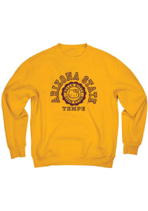 Blue 84 Arizona State Sun Devils Womens Yellow Hello Kitty School Rule Crew Sweatshirt