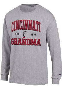 Champion Cincinnati Bearcats Grey Est. Date Grandma Jersey Long Sleeve T Shirt