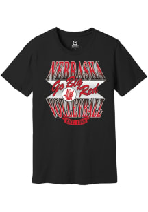 Summit Sportswear Nebraska Cornhuskers Black Stacked Fade Short Sleeve Fashion T Shirt