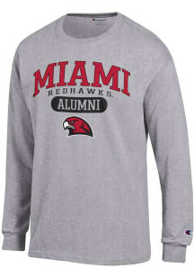 Champion Miami RedHawks Grey Pill Box Alumni Jersey Long Sleeve T Shirt