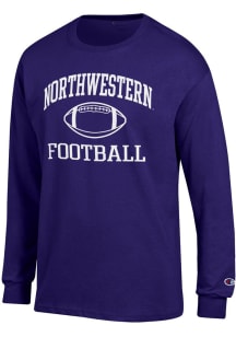 Champion Northwestern Wildcats Purple Football Icon Jersey Long Sleeve T Shirt