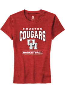 Summit Sportswear Houston Cougars Womens Red Basketball Short Sleeve T-Shirt