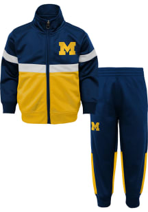 Michigan Wolverines Infant Blue Team Logo Set Top and Bottom