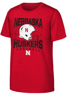 Nebraska Cornhuskers Youth Red Football graphic Short Sleeve T-Shirt