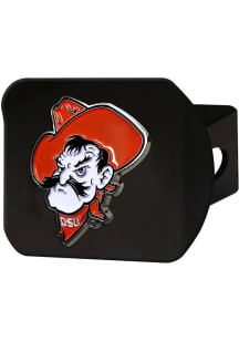 Oklahoma State Cowboys Pistol Pete Color on Black Car Accessory Hitch Cover
