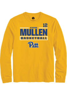 Kieran Mullen Pitt Panthers Gold NIL Stacked Box Long Sleeve Player T Shirt