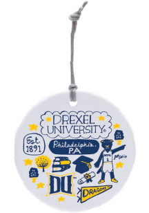 Drexel Dragons Ceramic Ornament - Blue