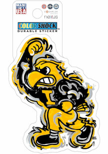 Iowa Hawkeyes Justin Patten Mascot 3in Durable Stickers - Black