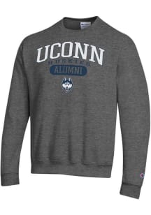 Champion UConn Huskies Mens Charcoal Pill Alumni Powerblend Long Sleeve Crew Sweatshirt