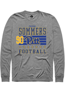 Trevor Sommers Pitt Panthers Grey Football NIL Striped Long Sleeve Player T Shirt