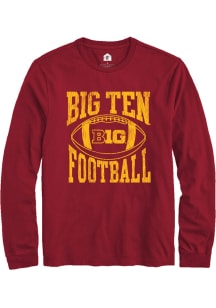 Rally Big Ten Cardinal Football Arch Long Sleeve T Shirt