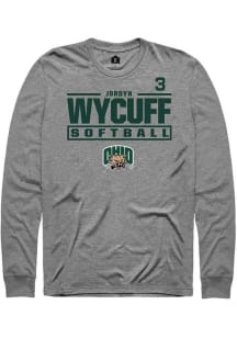 Jordyn Wycuff  Ohio Bobcats Graphite Rally NIL Stacked Box Long Sleeve T Shirt