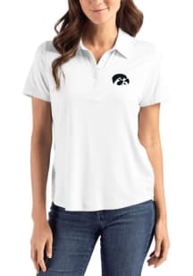 Cutter and Buck Iowa Hawkeyes Womens White Coastline Eco Short Sleeve Polo Shirt