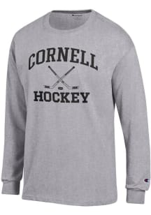Champion Cornell Big Red Grey Hockey Jersey Long Sleeve T Shirt