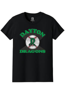 Summit Sportswear Dayton Dragons Youth Black Soft Arch Short Sleeve T-Shirt