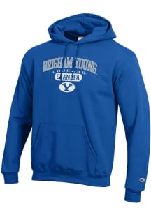 Champion BYU Cougars Mens Blue Pill Box Grandpa Powerblend Long Sleeve Hoodie