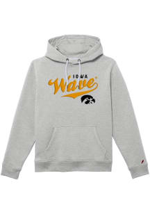 Iowa Hawkeyes Mens Grey Wave Long Sleeve Hoodie