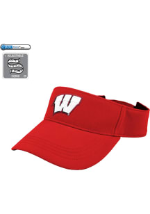 LogoFit Wisconsin Badgers Mens Red Slice Adjustable Visor