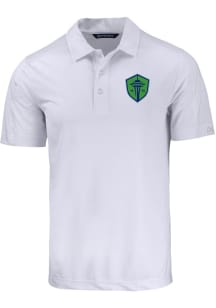 Cutter and Buck Seattle Sounders FC White Prospect Big and Tall Polo