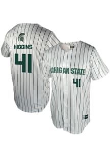 Nolan Higgins  Michigan State Spartans Mens White NIL Baseball Jersey
