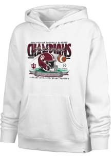 47 Indiana Hoosiers Womens White 2025 CFP National Champions Naomi Hooded Sweatshirt