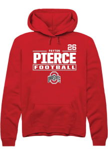 Payton Pierce Ohio State Buckeyes Mens Red Football NIL Stacked Box Player Hood