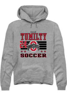 Callie Tumilty Ohio State Buckeyes Mens Grey NIL Striped Player Hood