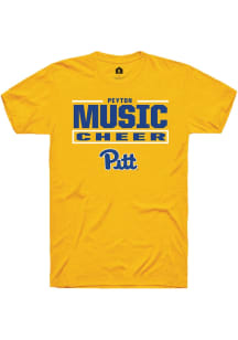 Peyton Music Pitt Panthers Gold NIL Stacked Box Short Sleeve Player T Shirt
