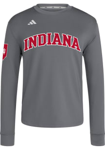 Adidas Indiana Hoosiers Dark Grey Dugout Long Sleeve T-Shirt