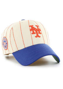 47 New York Mets Rawlings Pin Stripe Clean Up Adjustable Hat - White