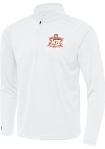 Antigua Big 12 Mens White 2026 Big 12 Basketball Tournament Long Sleeve Qtr Zip Pullover