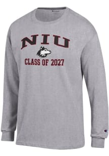 Champion Northern Illinois Huskies Grey Primary Class of 2027 Jersey Long Sleeve T Shirt