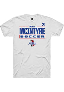 Lauren McIntyre Tulsa Golden Hurricane White NIL Stacked Box Short Sleeve Player T Shirt