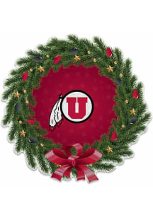 Utah Utes Wreath Sport Shape Pennant - Red