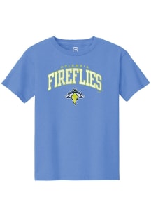 Summit Sportswear Columbia Fireflies Youth Light Blue Arch Mascot Short Sleeve T-Shirt