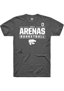 Izela Arenas K-State Wildcats Dark Grey NIL Stacked Box Short Sleeve Player T Shirt