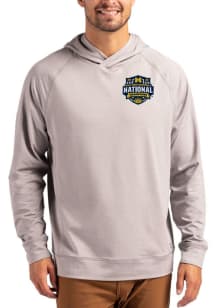 Cutter and Buck Michigan Wolverines Mens Grey 2026 MBB Champions Adapt Knit Hood Long Sleeve Hoodi..