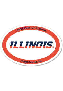 Illinois Fighting Illini Text Euro Magnet