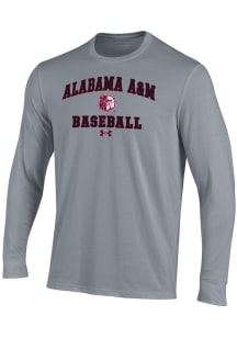 Under Armour Alabama A&M Bulldogs Grey Baseball Performance Long Sleeve T Shirt