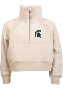 Michigan State Spartans Girls Natural Dawn 1/4 Zip LS Tops Qtr Zip