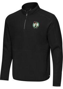 Antigua Boston Celtics Mens Black Step Up Long Sleeve Qtr Zip Pullover