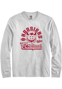 Summit Sportswear Indiana Hoosiers White Vintage 2025 National Champions Long Sleeve T Shirt