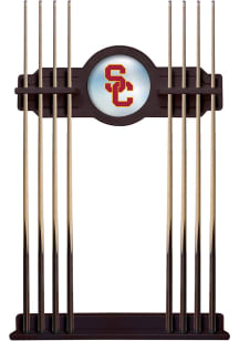 USC Trojans Solid Wood Cue Rack Pool Table