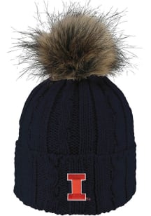 LogoFit Illinois Fighting Illini Navy Blue Alps Pom Womens Knit Hat