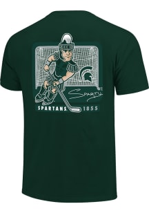 Michigan State Spartans Youth Green Sparty Ice Hockey Short Sleeve T-Shirt