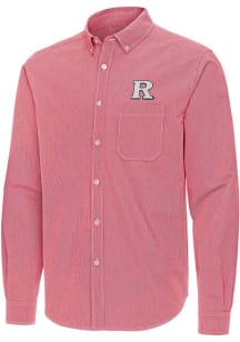 Antigua Rutgers Scarlet Knights Mens Red Porter Long Sleeve Dress Shirt