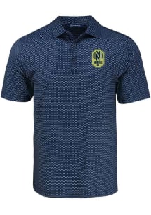Cutter and Buck Nashville SC Mens Navy Blue Pike Shadow Check Short Sleeve Polo